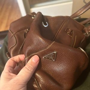 Brown leather Prada